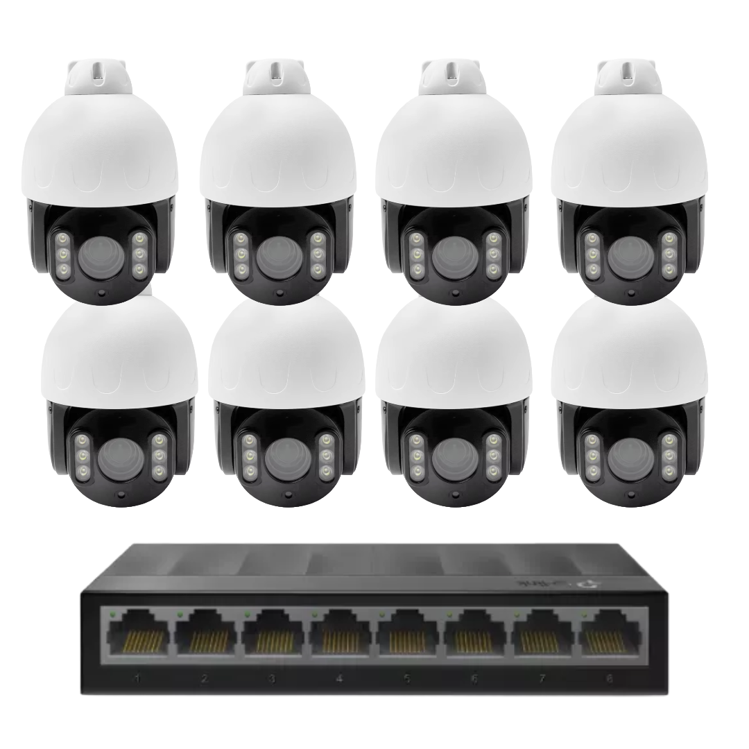 PTZ 8MP 4k IP plug and play camera Kit