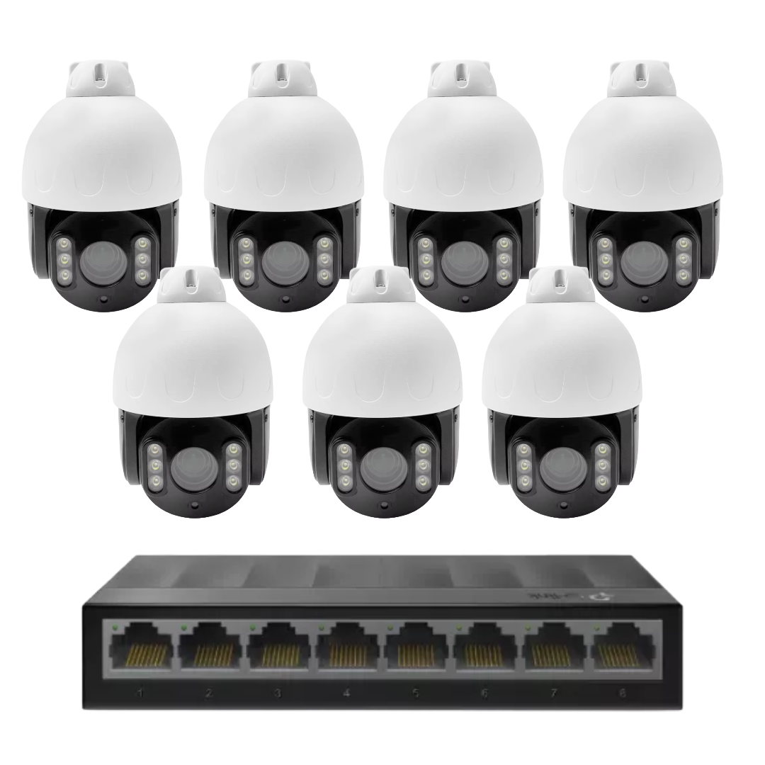 PTZ 8MP 4k IP plug and play camera Kit